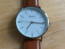 Load image into Gallery viewer, Unused SPREZZA Mens Silver White Thin Slim Analog Quartz Watch Hours~New Battery
