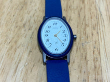 Load image into Gallery viewer, Nice Adora Lady Titanium Oval Blue Leather Analog Quartz Watch Hours~New Battery

