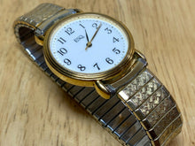 Load image into Gallery viewer, ESQ Movado Swiss Men 50m Gold Tone Stretch Analog Quartz Watch Hours~New Battery
