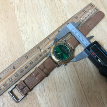 Load image into Gallery viewer, Armitron Mens 30m Moving Bezel Dual Tone Green Quartz Watch Hours~Partial Work
