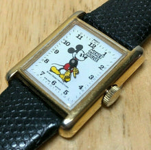 Load image into Gallery viewer, Vtg Bradley Disney Mickey Rectangle Swiss Hand-Wind Mechanical Watch~Run &amp;Stop
