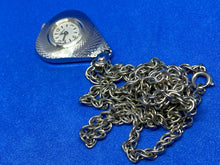 Load image into Gallery viewer, Unused VTG Caravelle By Bulova Lady Silver Hand-Wind Pendant Pocket Watch Hours
