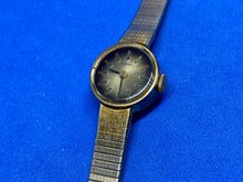 Load image into Gallery viewer, Vintage Timex Lady Gold Tone Brown Round Hand-Wind Mechanical Watch Hours
