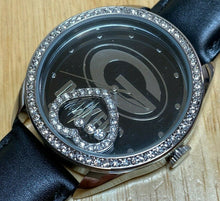 Load image into Gallery viewer, Sparo Greenbay Packers Silver Black Rhinestone Analog Quartz Watch Hour~New Batt
