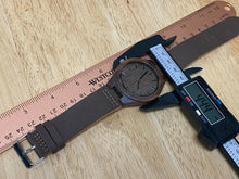 Load image into Gallery viewer, Best Man Chris Men Brown Solid Wood Leather Analog Quartz Watch Hour~New Battery
