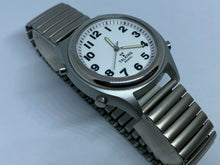 Load image into Gallery viewer, OEM Men Silver Atomic Radio Controlled Talking Analog Watch Hours~New Battery
