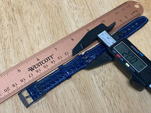 Load image into Gallery viewer, Original NEW Swatch Blue Genuine Leather Silver Hook Watch Strap Band~20 mm MAX
