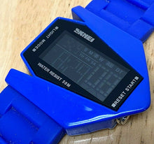 Load image into Gallery viewer, SKMEI Men Irregular Shape Blue Black Digital Alarm Chrono Watch Hour~New Battery
