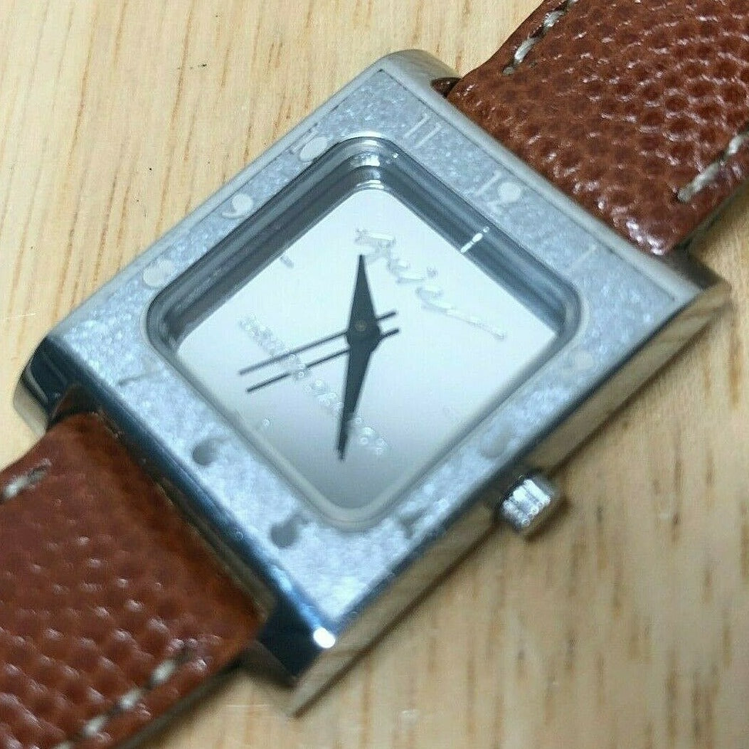 Acier USINOR SACILOR Lady France Movt Mirror Analog Quartz Watch Hour~New Batter