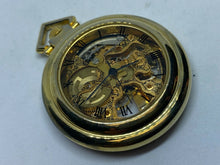 Load image into Gallery viewer, Vintage Cardini Gold Tone Skeleton Roman Hand-Wind Mechanical Pocket Watch Hours
