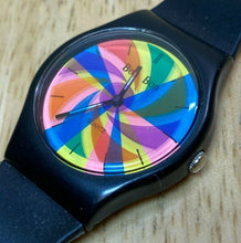 Load image into Gallery viewer, Vintage Bon Bon Men Mystery Dial Black Swiss Parts Quartz Watch Hour~New Batter
