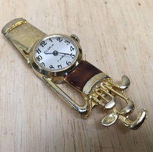 Load image into Gallery viewer, Vintage Pilgrim Lady 17 Jewels Golf Theme Hand-Winding Brooch Watch Hours~Runs
