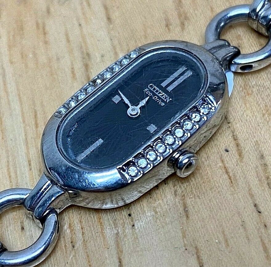 Citizen Eco-Drive G620-S021758 Lady Rhinestone Steel Solar Quartz Watch Hours