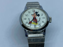 Load image into Gallery viewer, Vintage Disney Mickey Bradley Lady Silver White Hand-Wind Mechanical Watch Hours
