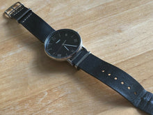 Load image into Gallery viewer, Timex Mens 41mm Silver Black Leather Roman Analog Quartz Watch Hours~New Battery
