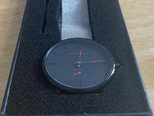 Load image into Gallery viewer, New In Box CARJU Mens Silver Black Small Second Mesh Analog Quartz Watch Hours

