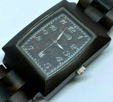Load image into Gallery viewer, Earth Men All Brown Solid Wood Barrel Analog Quartz Watch Hours~Date~New Battery
