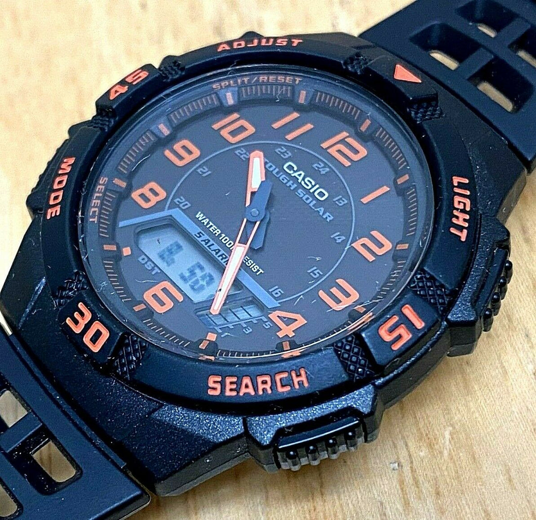 Nice CASIO AQ-810W Tough Solar Mens 100m Analog Digital Alarm Chrono Watch Hours