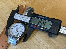 Load image into Gallery viewer, Timex Indiglo Mens 30m Silver White Stretch Analog Quartz Watch Hour~New Battery
