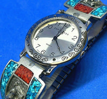 Load image into Gallery viewer, VTG LA Express Mens Silver Horse Statues Band Analog Quartz Watch Hours~New Batt
