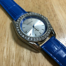 Load image into Gallery viewer, NEW Manhattan Croton Men Silver Blue Leather Analog Quartz Watch Hour~New Batter
