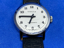 Load image into Gallery viewer, Vintage Kienzel Germany Men Silver White Leather Hand-Wind Mechanical Watch Hour
