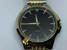 Load image into Gallery viewer, Stunning FMD Mens Dual Tone Real Diamond Analog Quartz Watch Hours~New Battery
