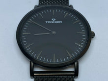 Load image into Gallery viewer, Unused Tonnier Mens Black Mesh Japan Movt Analog Quartz Watch Hours~New Battery
