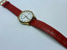Load image into Gallery viewer, Timex Indiglo Men 30m Gold Tone Leather Analog Quartz Watch Hour~Date~New Batter
