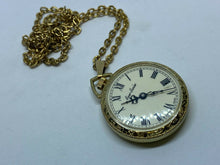 Load image into Gallery viewer, Vintage Ever Swiss Lady Ornate Gold Tone Hand-Wind Mechanical Pocket Watch Hours
