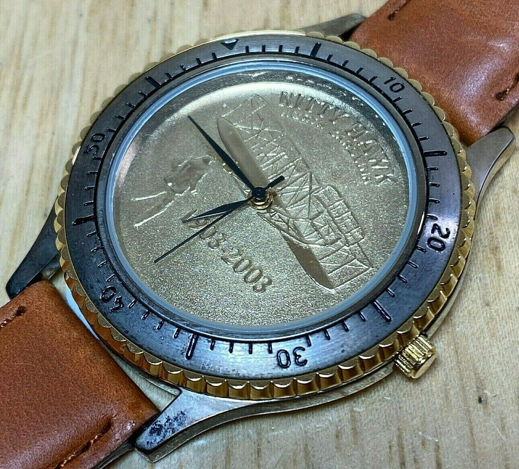 Vintage Bon Ton Kitty Hawk Mens 30m Swiss Analog Quartz Watch Hours~New Battery