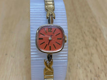 Load image into Gallery viewer, VTG Timex Lady Gold Tone Orange Dial Cocktail Hand-Wind Mechanical Watch Hours
