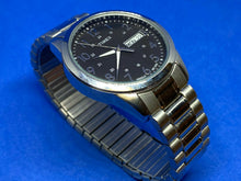 Load image into Gallery viewer, Timex Indiglo Men Silver Black Military Dial Analog Quartz Watch Hours~New Batt
