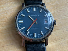 Load image into Gallery viewer, Vintage Diantus Swiss 2292 Men Silver Blue Hand-Wind Mechanical Watch Hours~Date

