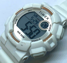 Load image into Gallery viewer, Unused Timex Indiglo Mens 50m White Digital Alarm Chrono Watch Hours~New Battery
