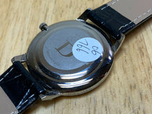 Load image into Gallery viewer, D Logo Men Small Seconds Silver Black Leather Analog Quartz Watch Hours~New Batt
