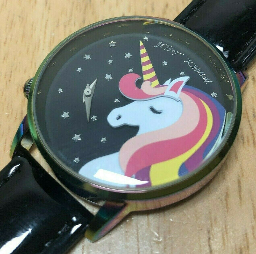 Unused Betsey Johnson Lady 3D Pony Rainbow Analog Quartz Watch Hours~New Battery