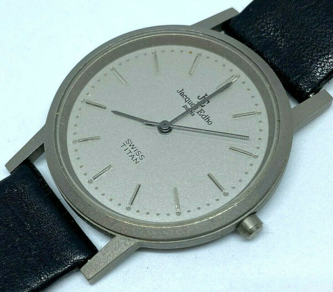Vintage Jacques Edho Paris Men Lady Titanium Swiss Quartz Watch Hour~New Battery