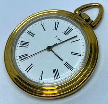 Load image into Gallery viewer, Vintage Timex Gold Tone Open Face Hand-Wind Up Mechanical Pocket Watch Hours~Run
