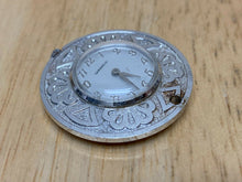 Load image into Gallery viewer, VTG Caravelle Bulova Lady Silver Hand-Wind Necklace Pendant Pocket Watch Hours
