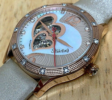 Load image into Gallery viewer, Stuhrling Men Lady 20 Jewels Skeleton Rose Gold Self-Wind Automatic Watch Hours
