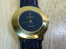 Load image into Gallery viewer, Vintage Jacques Farel JF Men Gold Tone Black Analog Quartz Watch Hour~New Batter

