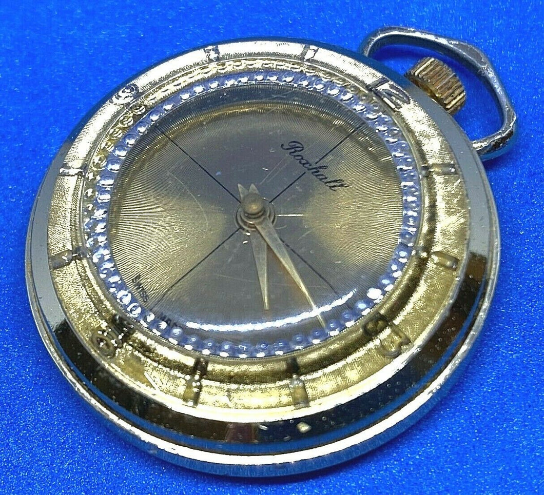 VTG Roxhall Swiss Lady Mystery Dial Hand-Wind Necklace Pendant Pocket Watch Hour