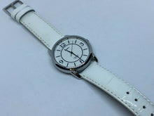 Load image into Gallery viewer, Timex Men Silver White Textured Dial Leather Analog Quartz Watch Hour~New Batter
