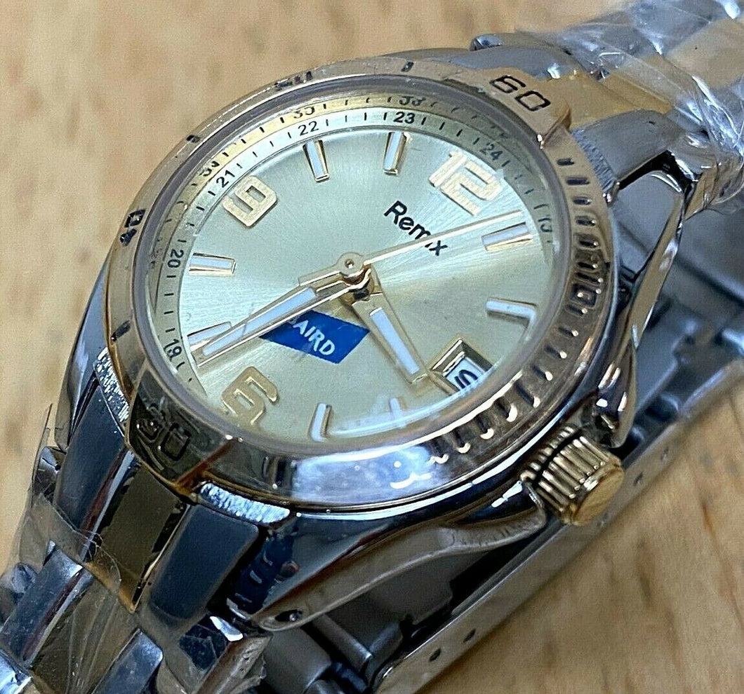 Unused Remix Baird Lady Dual Tone Steel Analog Quartz Watch Hour~Date~New Batter