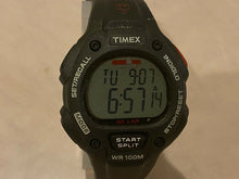 Load image into Gallery viewer, Timex Ironman Men 100m Silver Black Digital Alarm Chrono Watch Hours~New Battery
