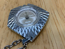 Load image into Gallery viewer, VTG Lucerno Lady Silver Asymmetrical Swiss Hand-Wind Pendant Pocket Watch Hours
