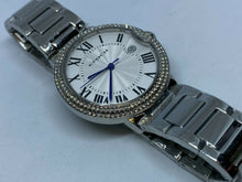 Load image into Gallery viewer, Unused Epoch Lady Silver Rhinestone Roman Analog Quartz Watch Hours~New Battery
