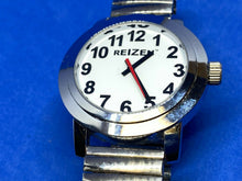 Load image into Gallery viewer, Reizen Mens Silver White Easy Read Stretch Analog Quartz Watch Hours~New Battery
