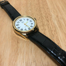 Load image into Gallery viewer, Q&amp;Q By Citizen Men 30m Gold Tone White Dial Analog Quartz Watch Hour~New Battery

